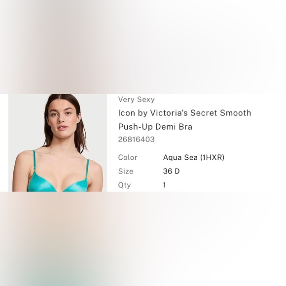 Victoria's Secret Push-Up Demi Bra
Tied-with-a-Bow Adjustable V-String Panty - Picture 9 of 13